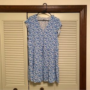 Blue and White Floral Dress